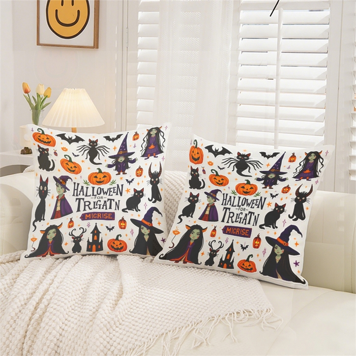 91家纺网 家纺一手货源 找家纺 合纵跨境工厂 2025新款一件定制pod模式跨境抱枕套一件代发亚马逊速卖通24小时内发货磨毛水晶绒材质-万圣节主题 1XM58262013