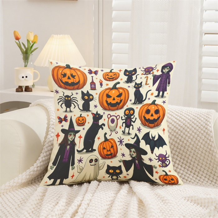 合纵跨境工厂 2025新款一件定制pod模式跨境抱枕套一件代发亚马逊速卖通24小时内发货磨毛水晶绒材质-万圣节主题 1XM58262014