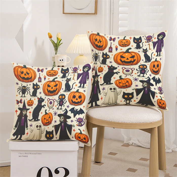 91家纺网 家纺一手货源 找家纺 合纵跨境工厂 2025新款一件定制pod模式跨境抱枕套一件代发亚马逊速卖通24小时内发货磨毛水晶绒材质-万圣节主题 1XM58262014