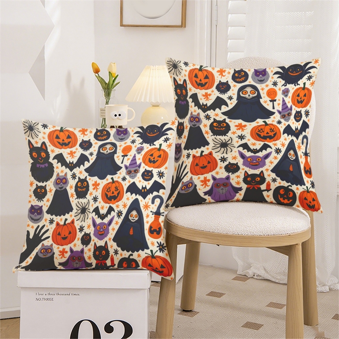 91家纺网 家纺一手货源 找家纺 合纵跨境工厂 2025新款一件定制pod模式跨境抱枕套一件代发亚马逊速卖通24小时内发货磨毛水晶绒材质-万圣节主题 1XM58262016