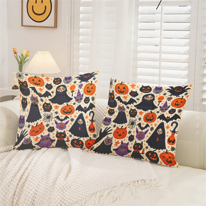 91家纺网 家纺一手货源 找家纺 合纵跨境工厂 2025新款一件定制pod模式跨境抱枕套一件代发亚马逊速卖通24小时内发货磨毛水晶绒材质-万圣节主题 1XM58262016