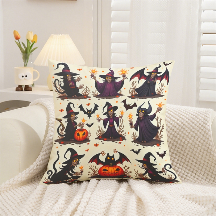 合纵跨境工厂 2025新款一件定制pod模式跨境抱枕套一件代发亚马逊速卖通24小时内发货磨毛水晶绒材质-万圣节主题 1XM58262017