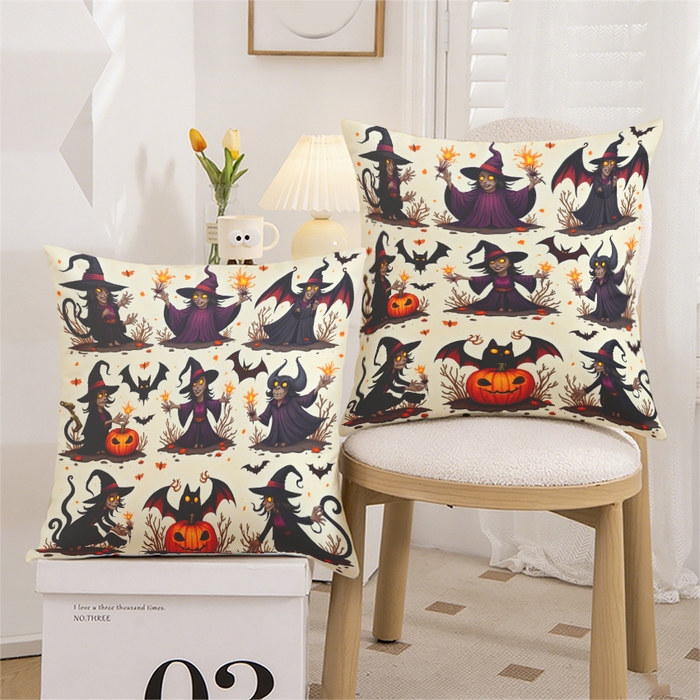 91家纺网 家纺一手货源 找家纺 合纵跨境工厂 2025新款一件定制pod模式跨境抱枕套一件代发亚马逊速卖通24小时内发货磨毛水晶绒材质-万圣节主题 1XM58262017