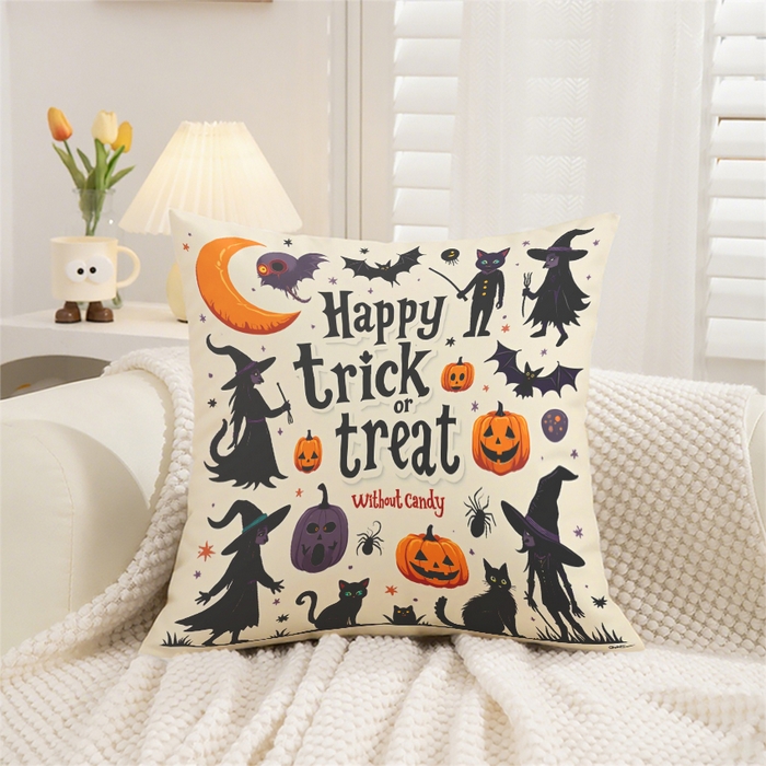 合纵跨境工厂 2025新款一件定制pod模式跨境抱枕套一件代发亚马逊速卖通24小时内发货磨毛水晶绒材质-万圣节主题 1XM58262019