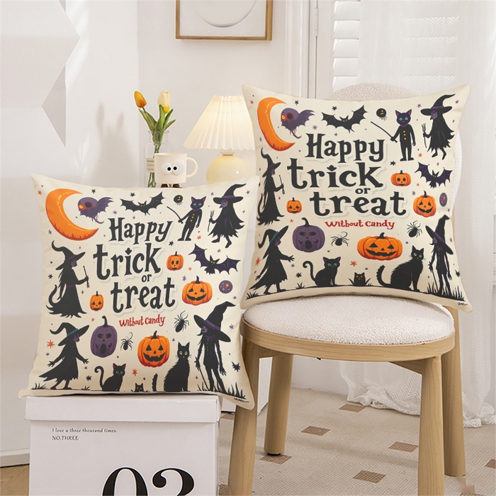 91家纺网 家纺一手货源 找家纺 合纵跨境工厂 2025新款一件定制pod模式跨境抱枕套一件代发亚马逊速卖通24小时内发货磨毛水晶绒材质-万圣节主题 1XM58262019