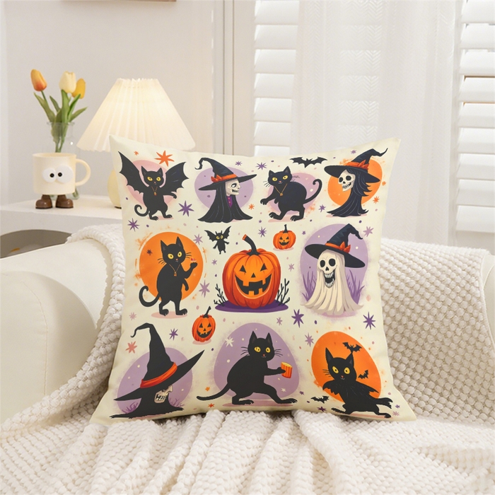 合纵跨境工厂 2025新款一件定制pod模式跨境抱枕套一件代发亚马逊速卖通24小时内发货磨毛水晶绒材质-万圣节主题 1XM58262020