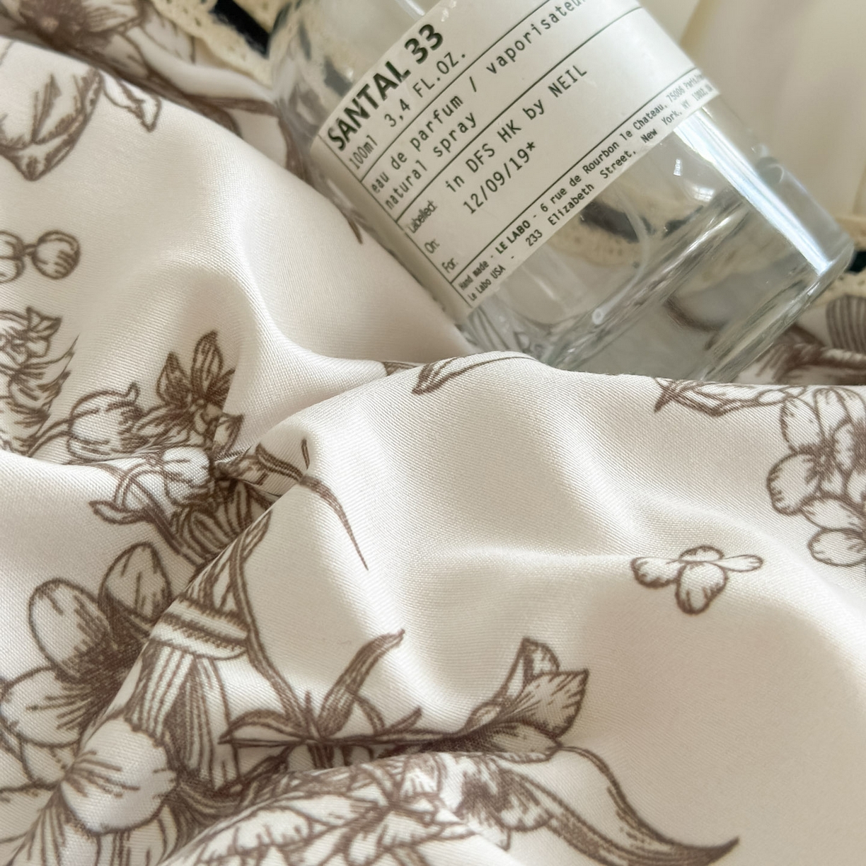 91家纺网 家纺一手货源 找家纺 博纳家纺 2025新款亲肤棉法式奶油风四件套-芙蕾雅 象牙白