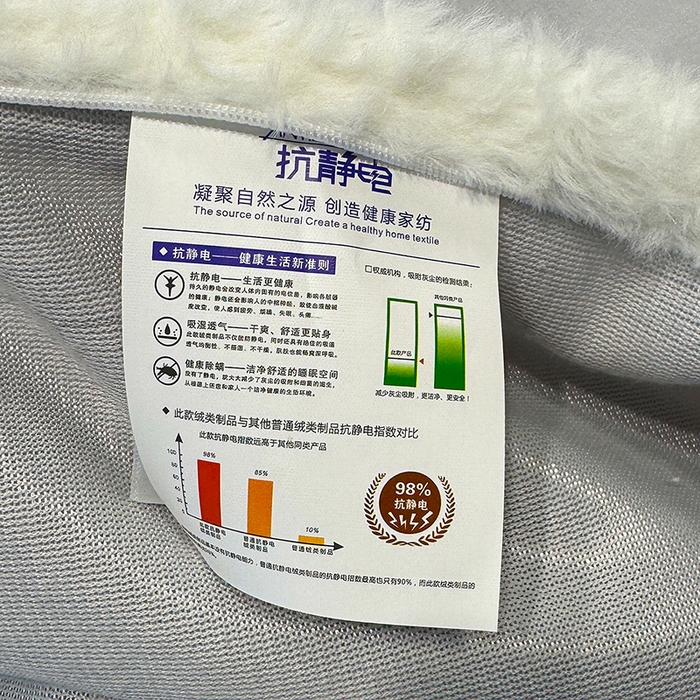 91家纺网 家纺一手货源 找家纺 鹿辉家居（原吉欧力） 2025新款牛奶绒8.5斤立体雕花兔毛绒包边四件套 浅灰叶梦