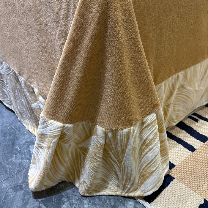 91家纺网 家纺一手货源 找家纺 鹿辉家居（原吉欧力） 2025新款牛奶绒立体雕花兔毛绒包边单品被套 北欧经典