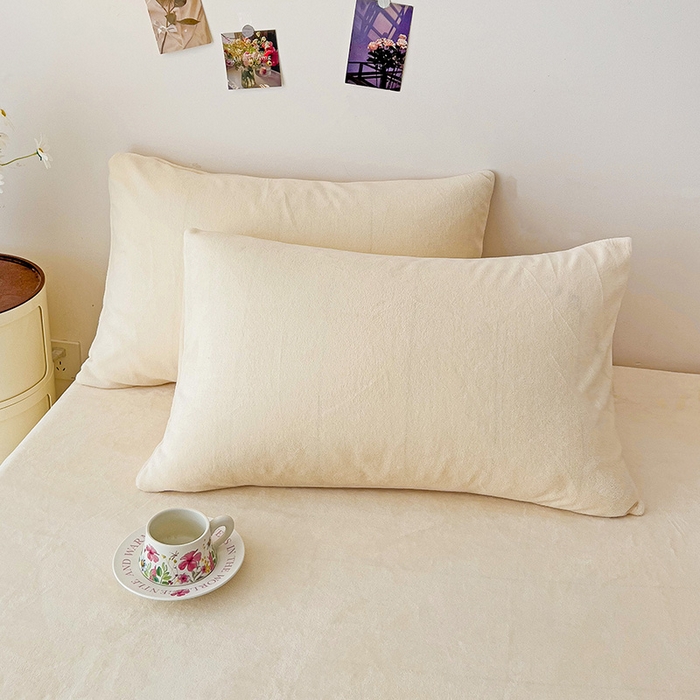 91家纺网 家纺一手货源 找家纺 芷凡家纺 2025新款A类纯色条纹格子加厚牛奶绒床笠 牛奶绒床笠-芝士