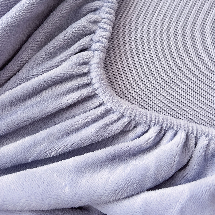 91家纺网 家纺一手货源 找家纺 芷凡家纺 2025新款A类纯色条纹格子加厚牛奶绒床笠 牛奶绒床笠-奶紫