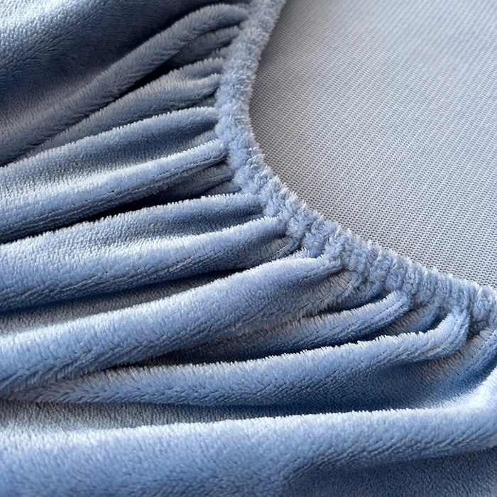 91家纺网 家纺一手货源 找家纺 芷凡家纺 2025新款A类纯色条纹格子加厚牛奶绒床笠 牛奶绒床笠-宝蓝