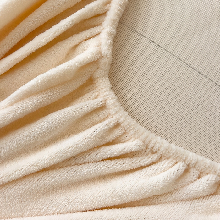 91家纺网 家纺一手货源 找家纺 芷凡家纺 2025新款A类纯色条纹格子加厚牛奶绒床笠 牛奶绒床笠-芝士