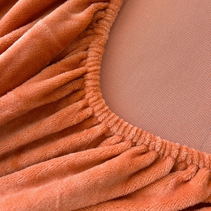 91家纺网 家纺一手货源 找家纺 芷凡家纺 2025新款A类纯色条纹格子加厚牛奶绒床笠 牛奶绒床笠-焦糖