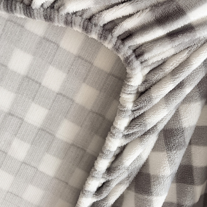 91家纺网 家纺一手货源 找家纺 芷凡家纺 2025新款A类纯色条纹格子加厚牛奶绒床笠 牛奶绒床笠-灰格