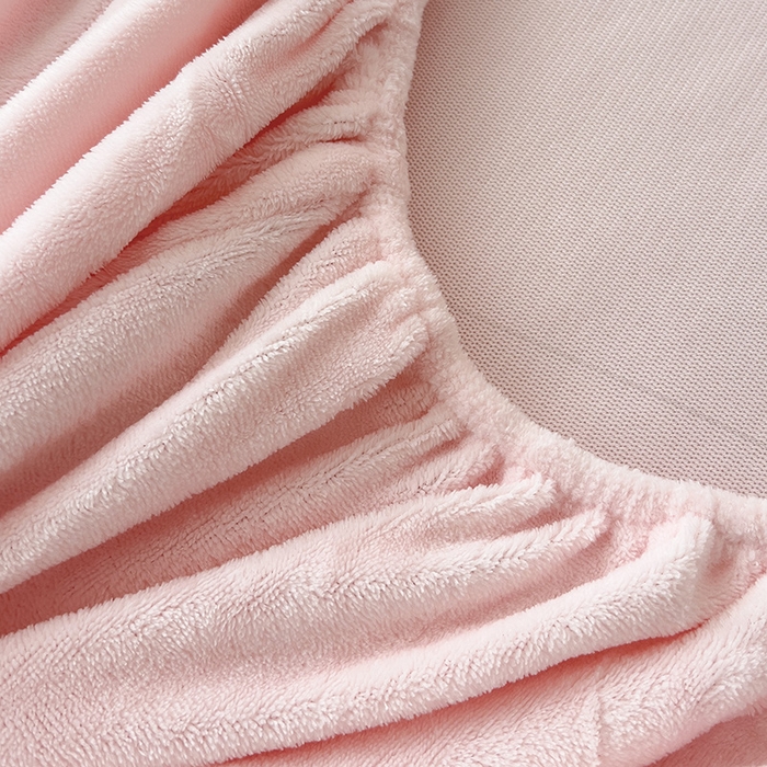 91家纺网 家纺一手货源 找家纺 芷凡家纺 2025新款A类纯色条纹格子加厚牛奶绒床笠 牛奶绒床笠-嫩粉