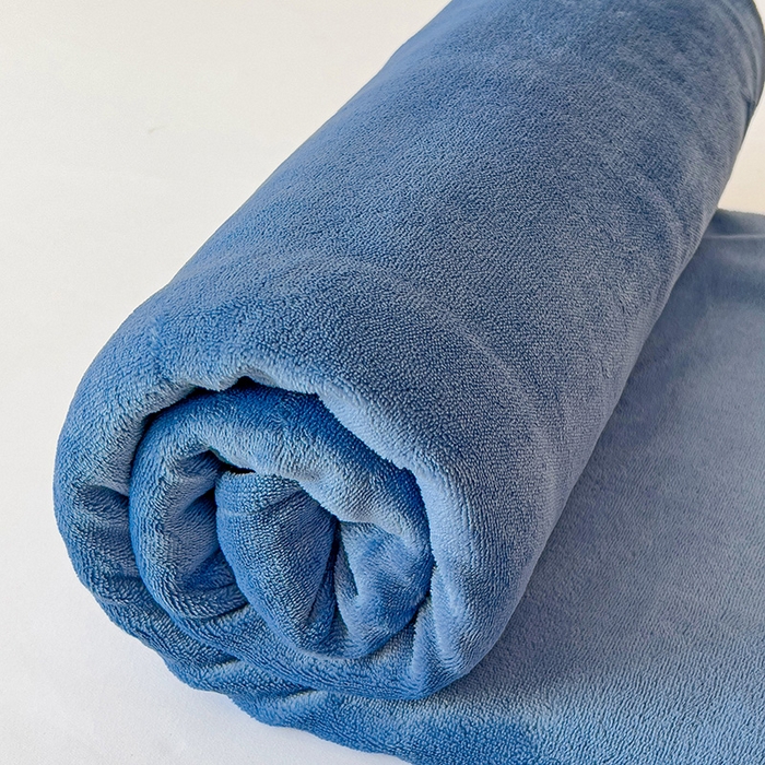 91家纺网 家纺一手货源 找家纺 芷凡家纺 2025新款A类纯色条纹格子加厚牛奶绒床笠 牛奶绒床笠-宝蓝