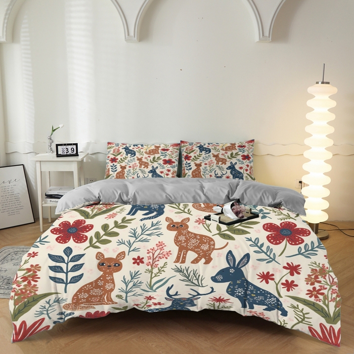 91家纺网 家纺一手货源 找家纺 （总）合纵跨境工厂 2025新款一件定制跨境磨毛单被套被套三件套希音集采亚马逊速卖通24小时内发货-花卉主题一被套三件套