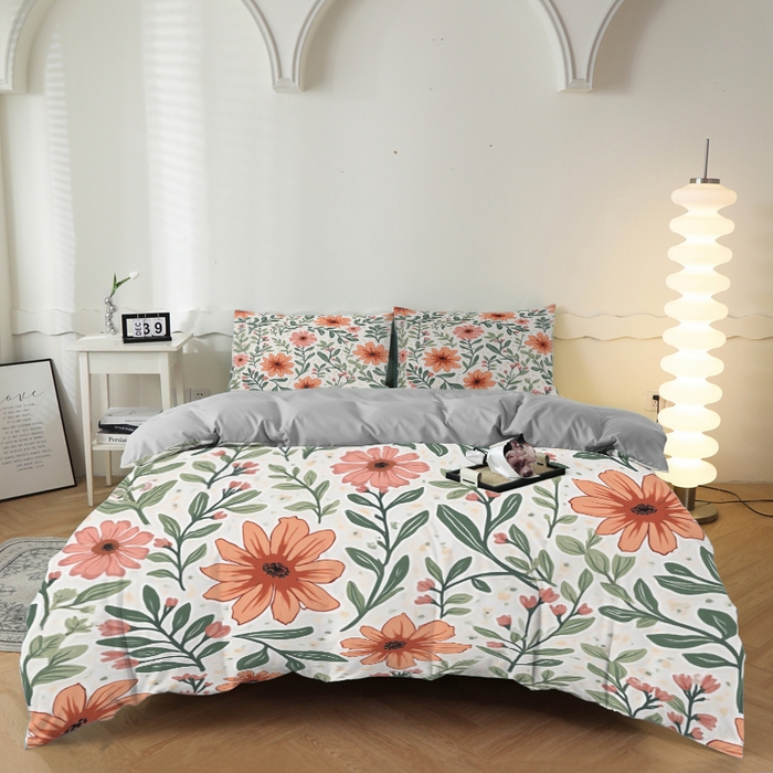 91家纺网 家纺一手货源 找家纺 （总）合纵跨境工厂 2025新款一件定制跨境磨毛单被套被套三件套希音集采亚马逊速卖通24小时内发货-花卉主题一被套三件套