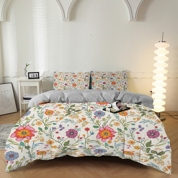 91家纺网 家纺一手货源 找家纺 （总）合纵跨境工厂 2025新款一件定制跨境磨毛单被套被套三件套希音集采亚马逊速卖通24小时内发货-花卉主题一被套三件套