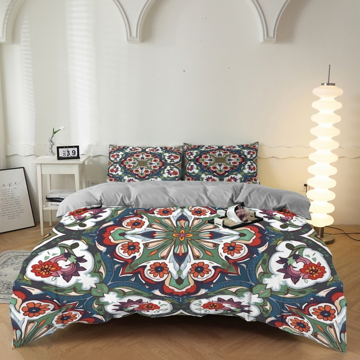 91家纺网 家纺一手货源 找家纺 （总）合纵跨境工厂 2025新款一件定制跨境磨毛单被套被套三件套希音集采亚马逊速卖通24小时内发货-花卉主题一被套三件套