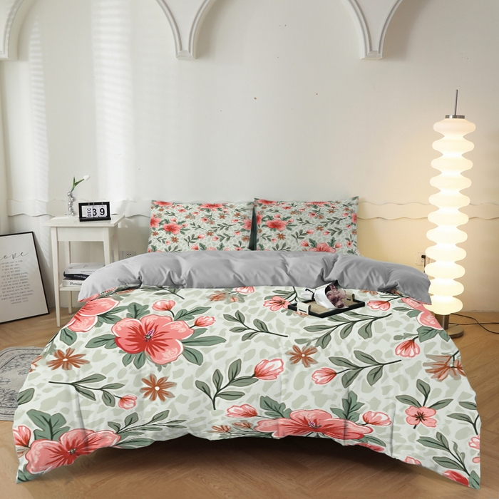 合纵跨境工厂 2025新款一件定制跨境磨毛单被套被套三件套希音集采亚马逊速卖通24小时内发货-花卉主题一被套三件套 1XAH581910007