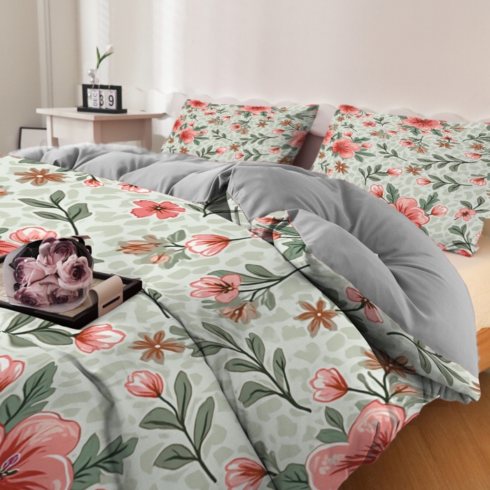 91家纺网 家纺一手货源 找家纺 合纵跨境工厂 2025新款一件定制跨境磨毛单被套被套三件套希音集采亚马逊速卖通24小时内发货-花卉主题一被套三件套 1XAH581910007