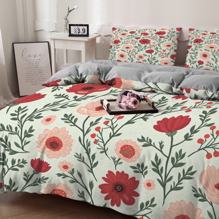 91家纺网 家纺一手货源 找家纺 合纵跨境工厂 2025新款一件定制跨境磨毛单被套被套三件套希音集采亚马逊速卖通24小时内发货-花卉主题一被套三件套 1XAH581910009