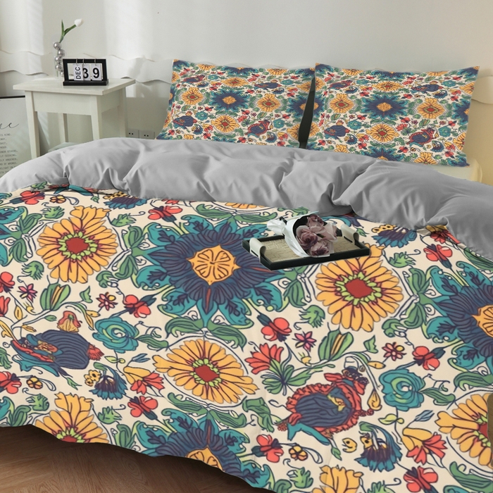 91家纺网 家纺一手货源 找家纺 合纵跨境工厂 2025新款一件定制跨境磨毛单被套被套三件套希音集采亚马逊速卖通24小时内发货-花卉主题一被套三件套 1XAH581910013