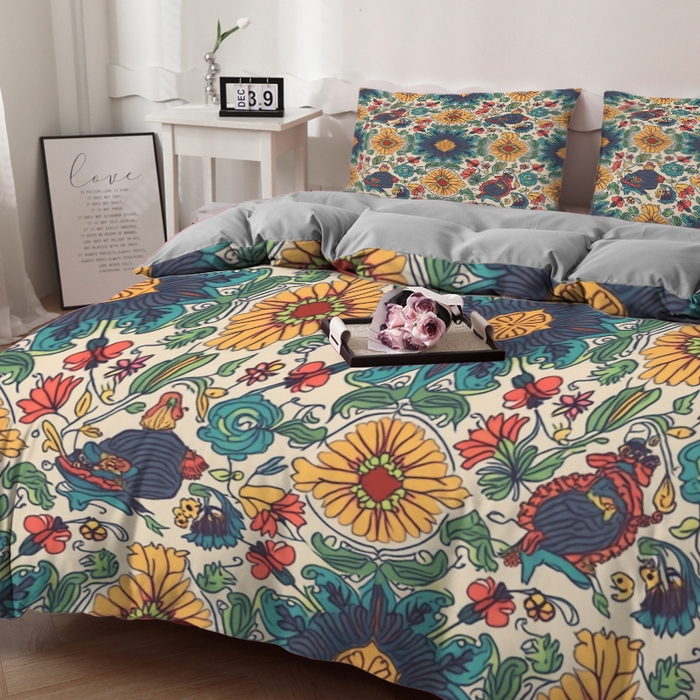 91家纺网 家纺一手货源 找家纺 合纵跨境工厂 2025新款一件定制跨境磨毛单被套被套三件套希音集采亚马逊速卖通24小时内发货-花卉主题一被套三件套 1XAH581910013