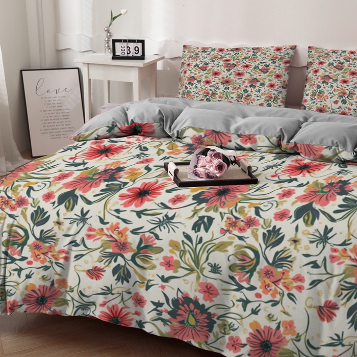 91家纺网 家纺一手货源 找家纺 合纵跨境工厂 2025新款一件定制跨境磨毛单被套被套三件套希音集采亚马逊速卖通24小时内发货-花卉主题一被套三件套 1XAH581910014