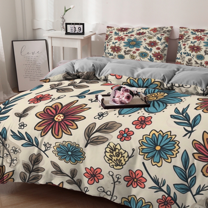 91家纺网 家纺一手货源 找家纺 合纵跨境工厂 2025新款一件定制跨境磨毛单被套被套三件套希音集采亚马逊速卖通24小时内发货-花卉主题一被套三件套 1XAH581910016
