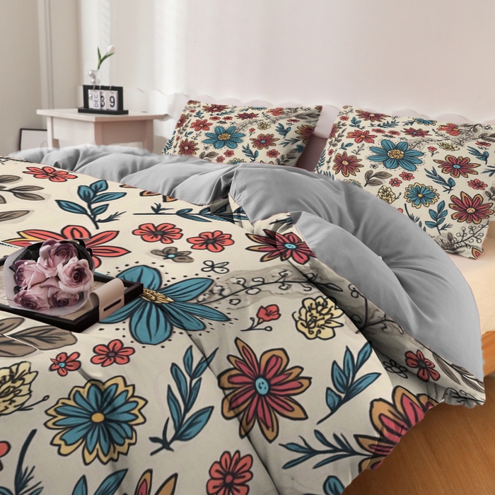 91家纺网 家纺一手货源 找家纺 合纵跨境工厂 2025新款一件定制跨境磨毛单被套被套三件套希音集采亚马逊速卖通24小时内发货-花卉主题一被套三件套 1XAH581910016