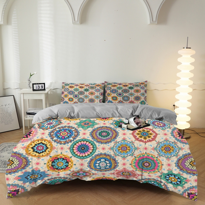 合纵跨境工厂 2025新款一件定制跨境磨毛单被套被套三件套希音集采亚马逊速卖通24小时内发货-花卉主题一被套三件套 1XAH581910022