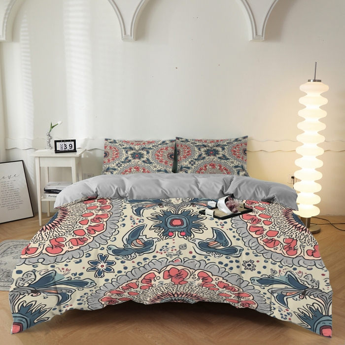 合纵跨境工厂 2025新款一件定制跨境磨毛单被套被套三件套希音集采亚马逊速卖通24小时内发货-花卉主题一被套三件套 1XAH581910023