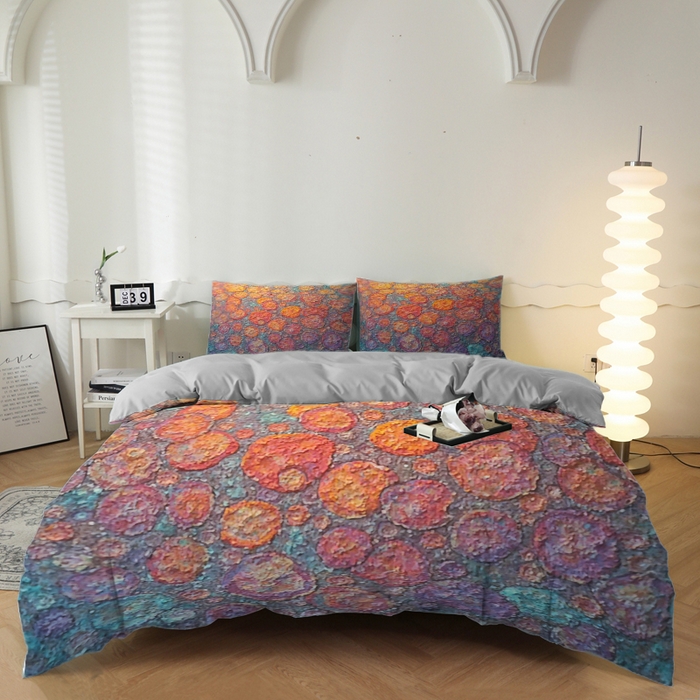 合纵跨境工厂 2025新款一件定制跨境磨毛单被套被套三件套希音集采亚马逊速卖通24小时内发货-花卉主题一被套三件套 1XAH581910025