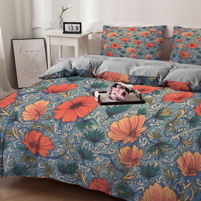 91家纺网 家纺一手货源 找家纺 合纵跨境工厂 2025新款一件定制跨境磨毛单被套被套三件套希音集采亚马逊速卖通24小时内发货-花卉主题一被套三件套 1XAH581910028