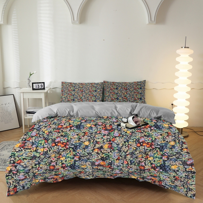 合纵跨境工厂 2025新款一件定制跨境磨毛单被套被套三件套希音集采亚马逊速卖通24小时内发货-花卉主题一被套三件套 1XAH581910029