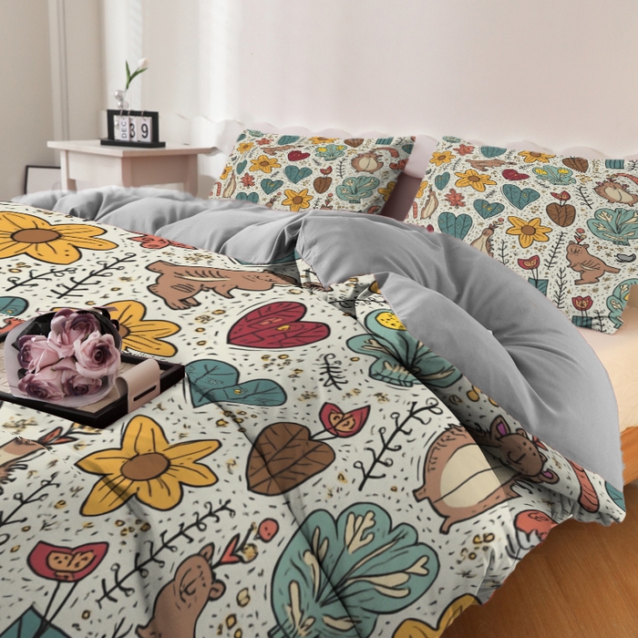 91家纺网 家纺一手货源 找家纺 合纵跨境工厂 2025新款一件定制跨境磨毛单被套被套三件套希音集采亚马逊速卖通24小时内发货-花卉主题一被套三件套 1XAH581910030