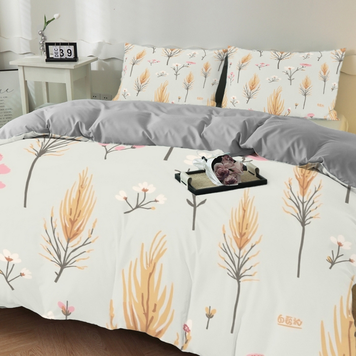 91家纺网 家纺一手货源 找家纺 （总）合纵跨境工厂 2025新款一件定制跨境磨毛单被套被套三件套希音集采亚马逊速卖通24小时内发货-花卉主题二被套三件套