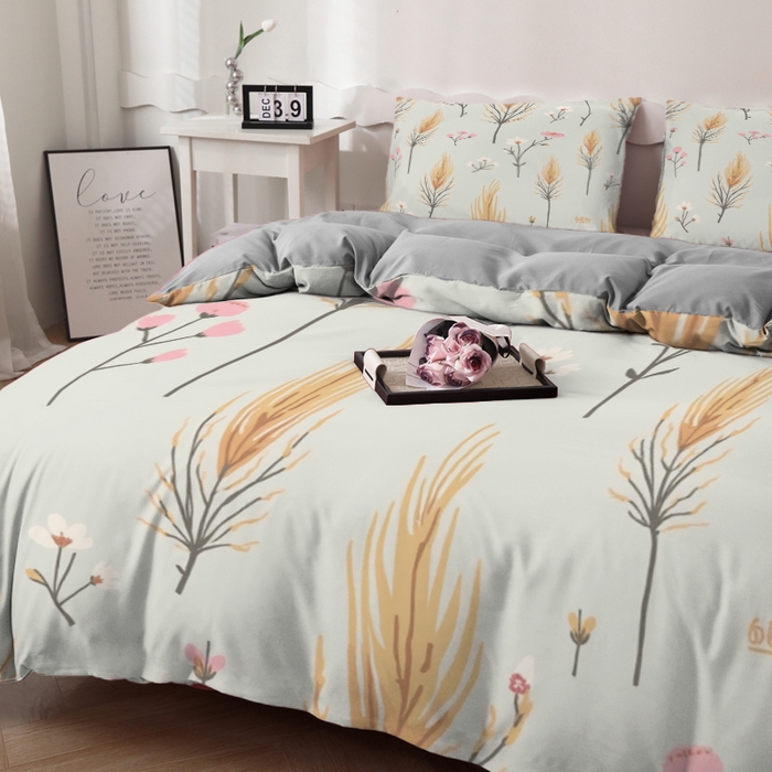 91家纺网 家纺一手货源 找家纺 （总）合纵跨境工厂 2025新款一件定制跨境磨毛单被套被套三件套希音集采亚马逊速卖通24小时内发货-花卉主题二被套三件套