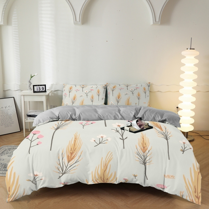 91家纺网 家纺一手货源 找家纺 （总）合纵跨境工厂 2025新款一件定制跨境磨毛单被套被套三件套希音集采亚马逊速卖通24小时内发货-花卉主题二被套三件套