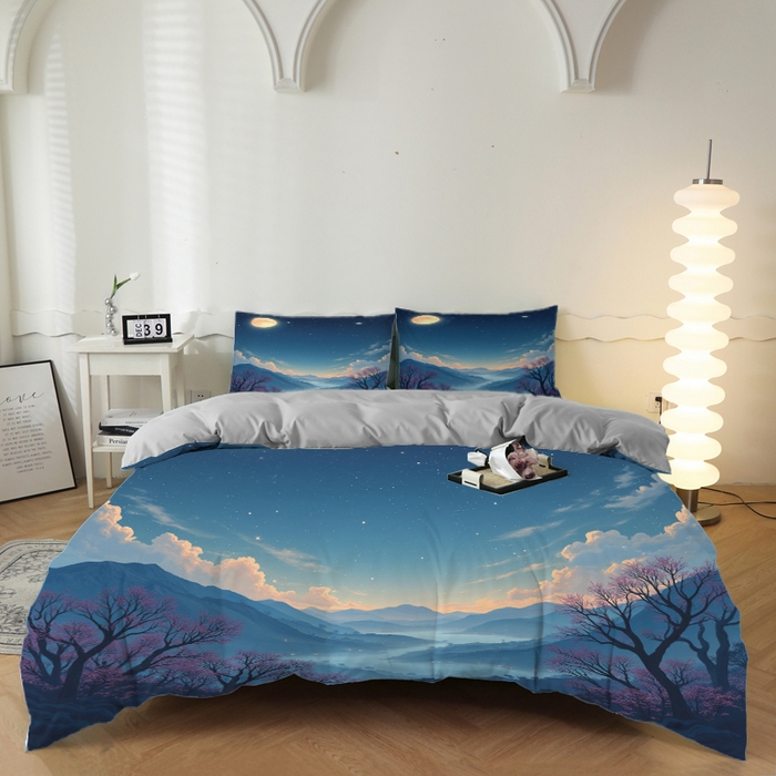 91家纺网 家纺一手货源 找家纺 （总）合纵跨境工厂 2025新款一件定制跨境磨毛单被套被套三件套希音集采亚马逊速卖通24小时内发货-花卉主题二被套三件套