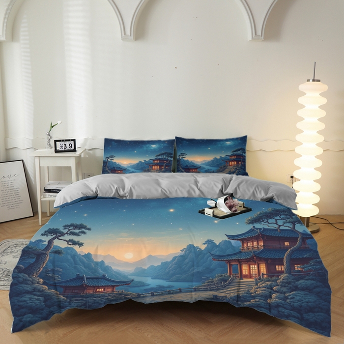 91家纺网 家纺一手货源 找家纺 （总）合纵跨境工厂 2025新款一件定制跨境磨毛单被套被套三件套希音集采亚马逊速卖通24小时内发货-花卉主题二被套三件套