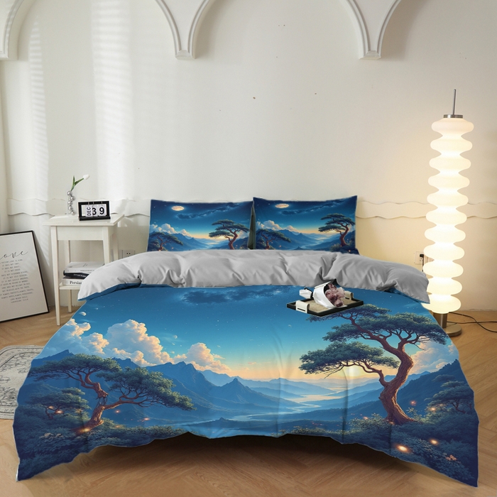 合纵跨境工厂 2025新款一件定制跨境磨毛单被套被套三件套希音集采亚马逊速卖通24小时内发货-花卉主题二被套三件套 1XAH581930003