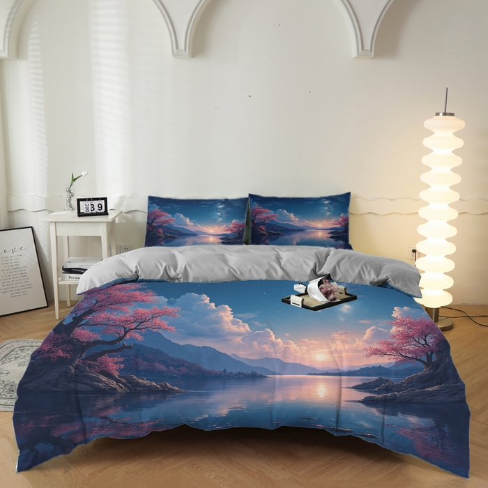 合纵跨境工厂 2025新款一件定制跨境磨毛单被套被套三件套希音集采亚马逊速卖通24小时内发货-花卉主题二被套三件套 1XAH581930005