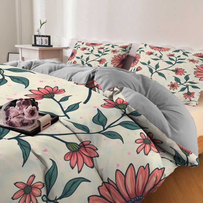 91家纺网 家纺一手货源 找家纺 合纵跨境工厂 2025新款一件定制跨境磨毛单被套被套三件套希音集采亚马逊速卖通24小时内发货-花卉主题二被套三件套 1XAH581930007