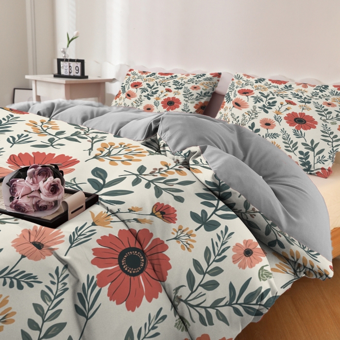 91家纺网 家纺一手货源 找家纺 合纵跨境工厂 2025新款一件定制跨境磨毛单被套被套三件套希音集采亚马逊速卖通24小时内发货-花卉主题二被套三件套 1XAH581930008