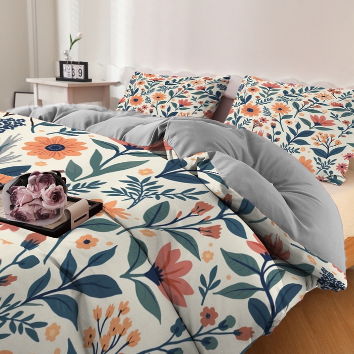 91家纺网 家纺一手货源 找家纺 合纵跨境工厂 2025新款一件定制跨境磨毛单被套被套三件套希音集采亚马逊速卖通24小时内发货-花卉主题二被套三件套 1XAH581930009