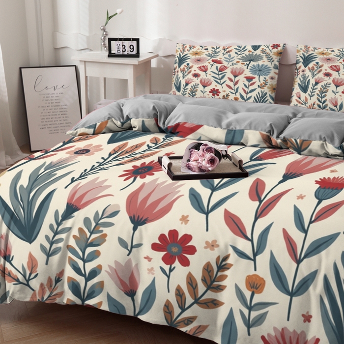 91家纺网 家纺一手货源 找家纺 合纵跨境工厂 2025新款一件定制跨境磨毛单被套被套三件套希音集采亚马逊速卖通24小时内发货-花卉主题二被套三件套 1XAH581930011